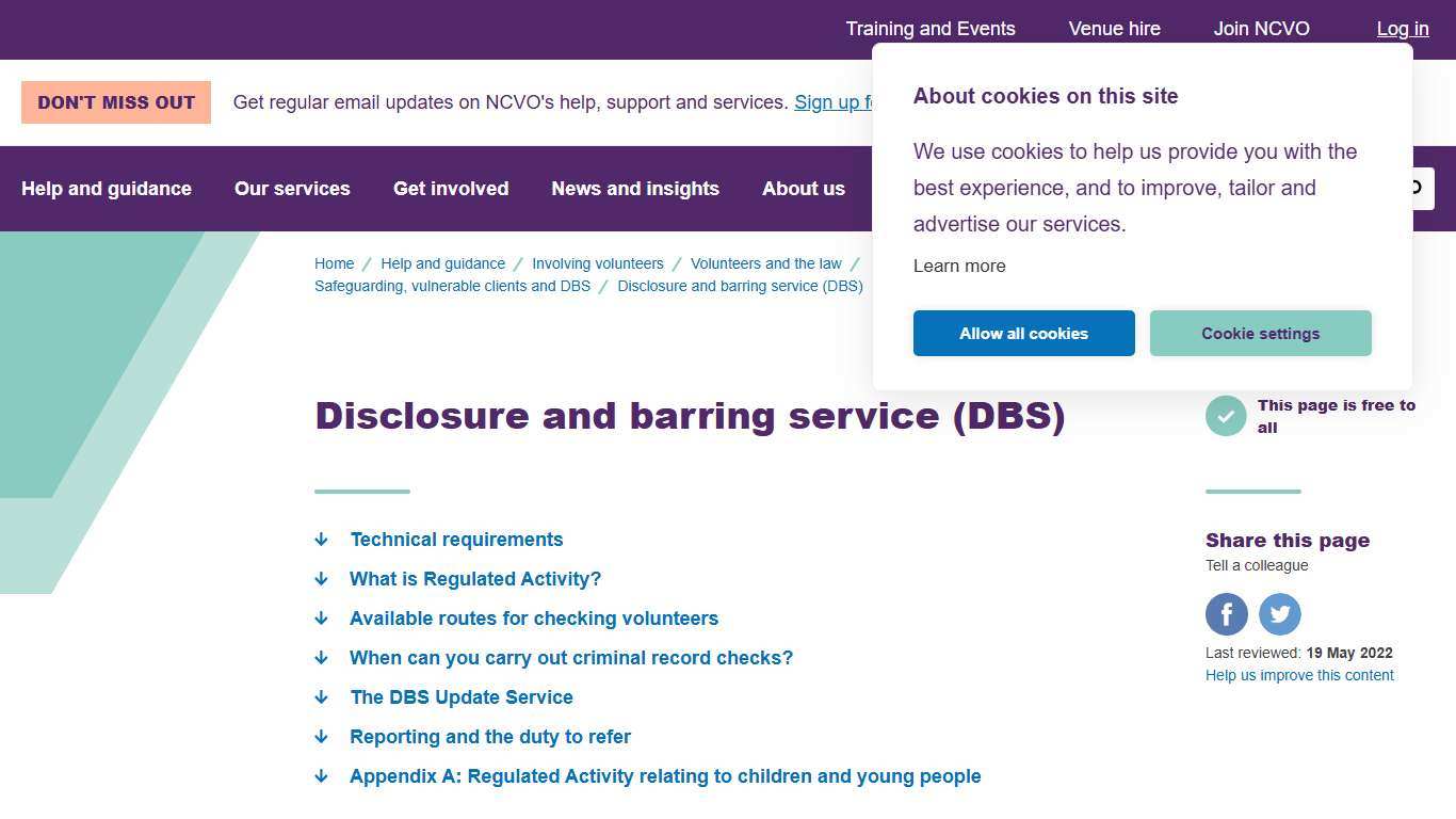 Disclosure and barring service (DBS) NCVO